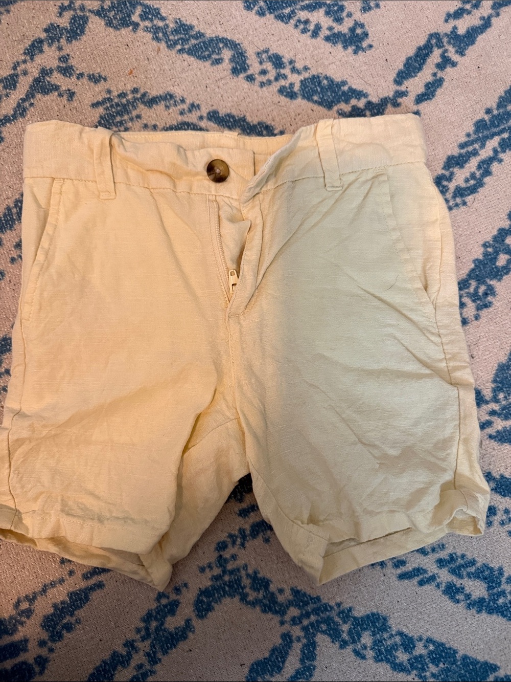 Janie and Jack Boy’s Linen-Blend Shorts in Light Yellow